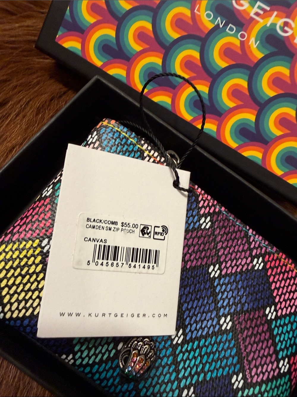 Kurt Geiger Multicolor Woven Leather Wallet NWT & NWB - Picture 4 of 6